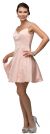 Jeweled Cap Sleeves Flared Short Homecoming Party Dress in Blush